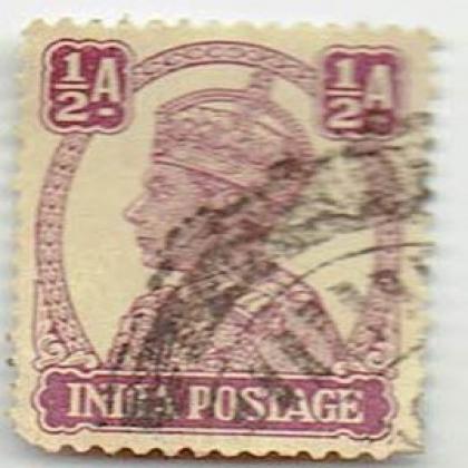 1/2 A HALF ANNA KGVI INDIAN BRITSH ERA STAMP CSB 14