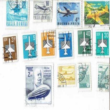 14 DIFFERENT SMALL AIRCRAFT THEME STAMPS SET AM113