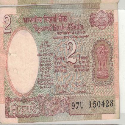 15 APRIL 28 VINTAGE Rs 2 SATELITE ISSUE CURRENCY SPECIAL DATE