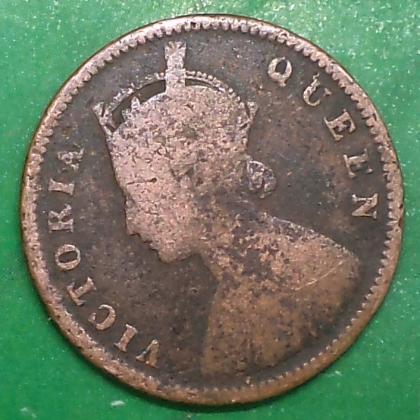 1862  QUARTER 1/4 ANNA QUEEN VICTORIA EMPRESS KOLKATA MINT  #19