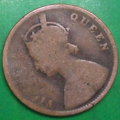 1862  QUARTER  ANNA QUEEN VICTORIA KOLKATA MINT  NO 110