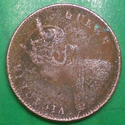 1862  QUARTER  ANNA QUEEN VICTORIA KOLKATA MINT  NO 113