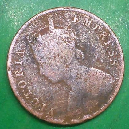 1887 QUARTER 1/4 ANNA QUEEN VICTORIA EMPRESS KOLKATA MINT  #27