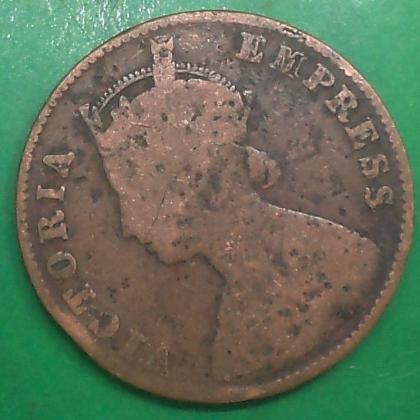 1897 QUARTER 1/4 ANNA QUEEN VICTORIA EMPRESS KOLKATA MINT  #10