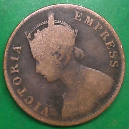 1901 QUARTER 1/4 ANNA QUEEN VICTORIA EMPRESS KOLKATA MINT  #22
