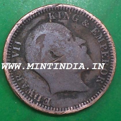 1908 KING EDWARD VII KEVII BRITISH RAREST QUARTER 1/4 ANNA   KOLKATA CALCUTTA MINT COIN