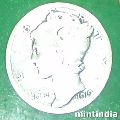 1919 SILVER USA Philadelphia MINT ONE DIME COIN EF260
