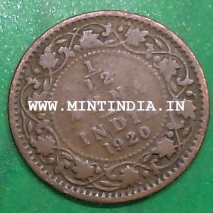1920  BRITISH INDIA 1/12 ANNA KGV King George V KOLKATA MINT RARE  Commemorative coin