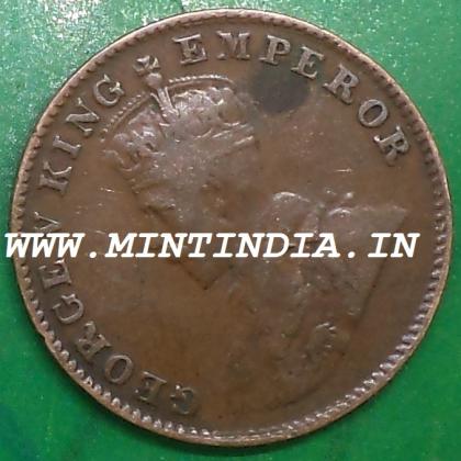 1927 KING GEORGE V KGV BRITISH QUARTER 1/4 ANNA BOMBAY MINT COIN