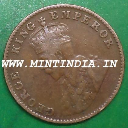1928 KING GEORGE V KGV BRITISH QUARTER 1/4 ANNA BOMBAY MINT COIN