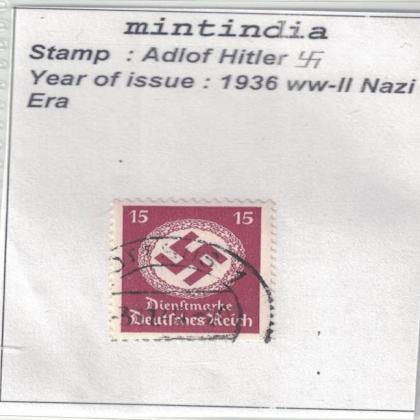 1936 to WW2 NAZI ERA HITLERS VINTAGE SWASTIKA  STAMP no 626