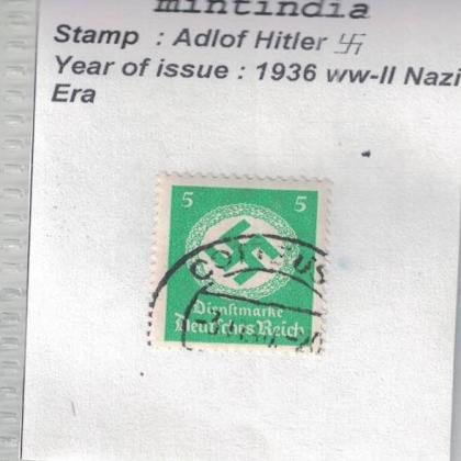 1936 to WW2 NAZI ERA HITLERS VINTAGE SWASTIKA  STAMP no 633
