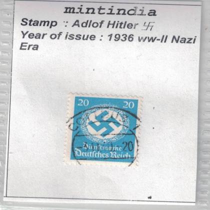 1936 to WW2 NAZI ERA HITLERS VINTAGE SWASTIKA STAMP no 638