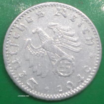1940 A BERLIN MINT NAZI WORLD WAR HITLERs ERA 50 Reichpennig coin