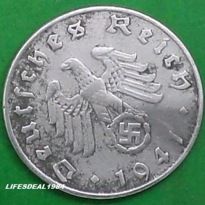 1941 D MUNICH MINT NAZI WORLD WAR HITLERs ERA 5 Reichpennig coin
