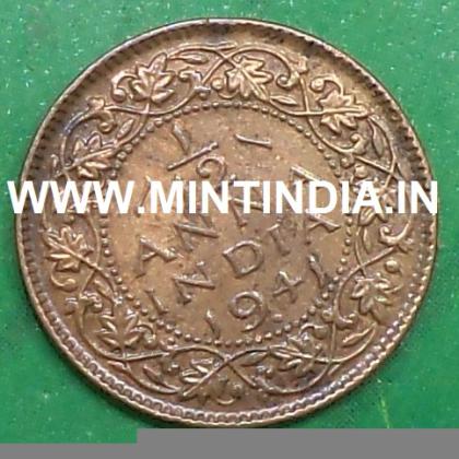 1941 1/12 ANNA  KGVI  BRITISH INDIA King George VI  BOMBAY MINT Commemorative coin
