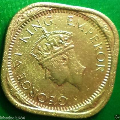 1942 1/2 HALF ANNA KGVI King George VI  Commemorative coin