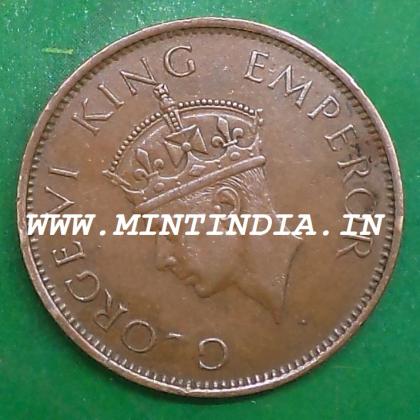 1942 KOLKATA MINT BRITISH QUARTER 1/4 ANNA KING GEORGE VI KGVI  COIN