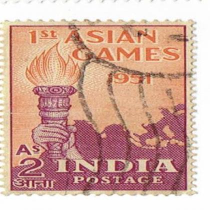 1951 1st ASIAN GAME 2 ANNAS COMMEMORATIVE STAMP CSB 1