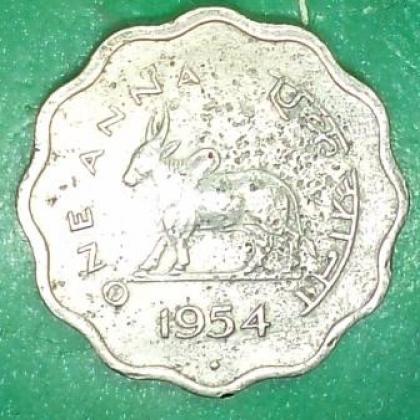 1954 ONE ANNA BOMBAY MINT BULL COIN JK30