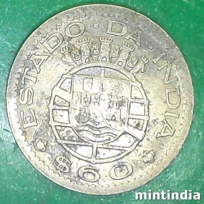 1958 PARTUGUESE INDIA Lisbon, Portugal mint 60 CENTAVOS ESCUDO COIN EF160