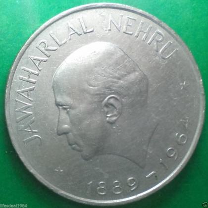1964 1 Rupee BIG size JAWAHAR LAL NEHRU KOLKATA MINT Commemorative coin