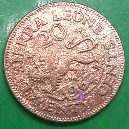 1964 SIERRA LEONE  20 cents ROYAL MINT COIN   NO 58