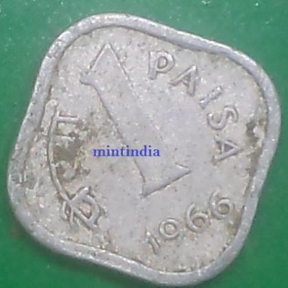 1966 1 ONE PAISE KOLKATA CALCUTTA  MINT COIN