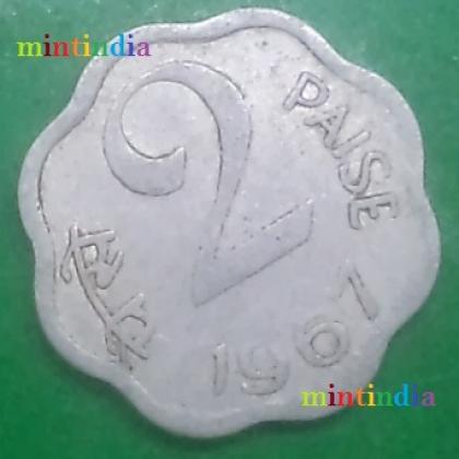 1967 2 PAISE KOLKATA CALCUTTA MINT ALUMINIUM COIN