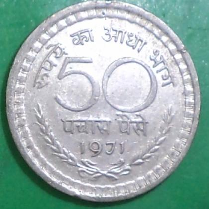 1971 50 NAYA PAISE KOLKATA CALCUTTA  MINT