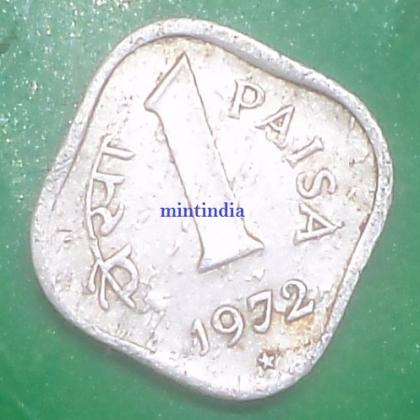 1972 1 ONE PAISE HYDERABAD MINT COIN