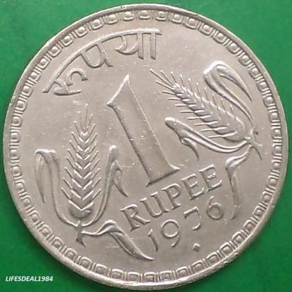 1976 1 Rupee BOMBAY MINT BIG SIZE DABBU coin