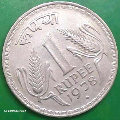 1978 1 Rupee BOMBAY MINT BIG SIZE DABBU coin