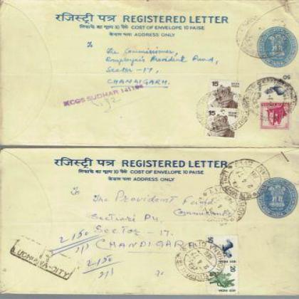 1979 REGISTERED LETTER REGN 225 COLLECTIBLES POSTAGE SET OF TWO RT109