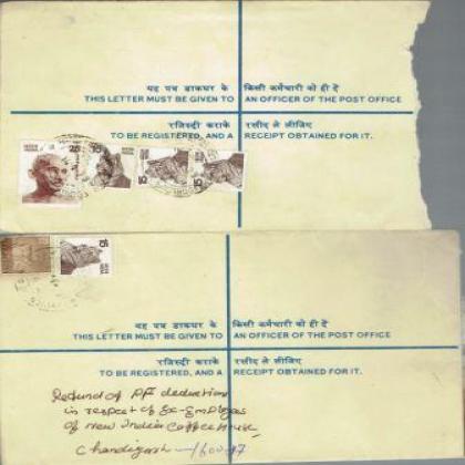 1979 REGISTERED LETTER REGN 225 COLLECTIBLES POSTAGE SET OF TWO RT119