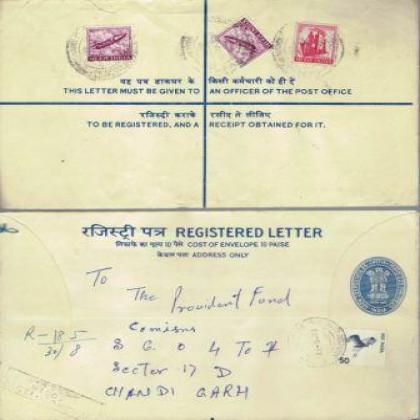 1979 REGISTERED LETTER REGN 225 COLLECTIBLES POSTAGE SET OF TWO RT127