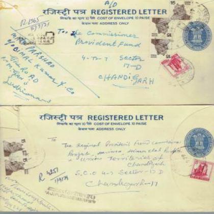1979 REGISTERED LETTER REGN 225 COLLECTIBLES POSTAGE SET OF TWO RT128