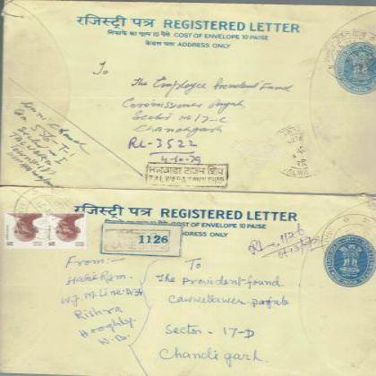 1979 REGISTERED LETTER REGN 225 COLLECTIBLES POSTAGE SET OF TWO RT135