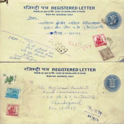 1979 REGISTERED LETTER REGN 225 COLLECTIBLES POSTAGE SET OF TWO RT139