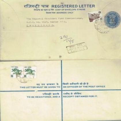 1979 REGISTERED LETTER REGN 225 COLLECTIBLES POSTAGE SET OF TWO RT145