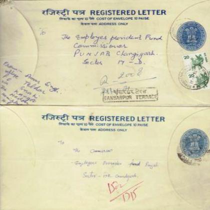 1979 REGISTERED LETTER REGN 225 COLLECTIBLES POSTAGE SET OF TWO RT146