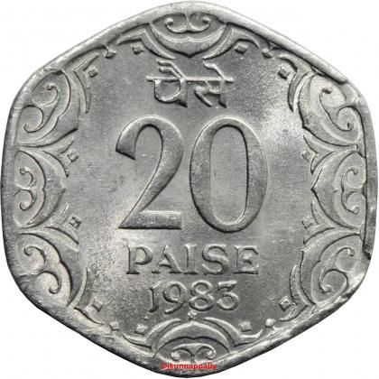 1983 HYDERABAD MINT 20 PAISE UNC COIN