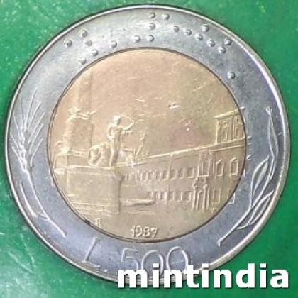 1987 ITALY 500 LIRA BIMETAL COIN JK348