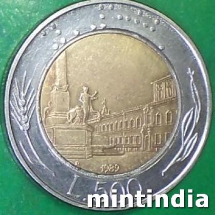 1989 ITALY 500 LIRA BIMETAL COIN JK419