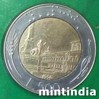1990 ITALY 500 LIRA BIMETAL COIN JK488