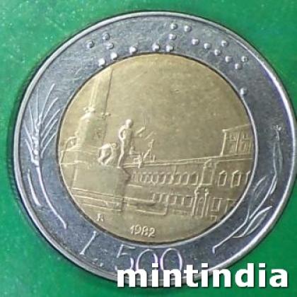 1992 ITALY 500 LIRA BIMETAL COIN JK453