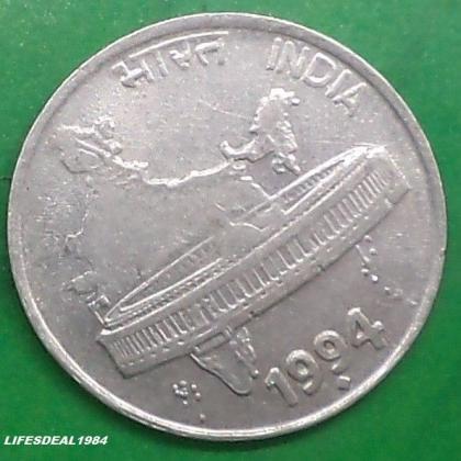 1994 50 PAISE PARLIAMENT BOMBAY MINT COMMEMORATIVE COIN