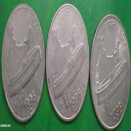 1996 50 Paise PARLIAMENT BUILDING KOLKATA NOIDA BOMBAY MINT 3 COINS LOT