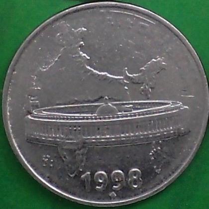 1998 50 PAISE PARLIAMENT BUILDING BOMBAY MINT COMMEMORATIVE COIN