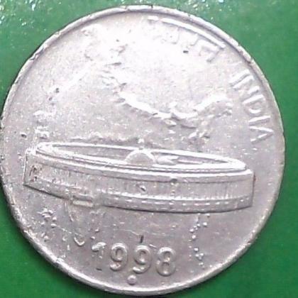 1998 50 PAISE PARLIAMENT BUILDING NOIDA MINT COMMEMORATIVE COIN